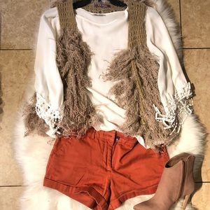 Vintage White Flowy Top